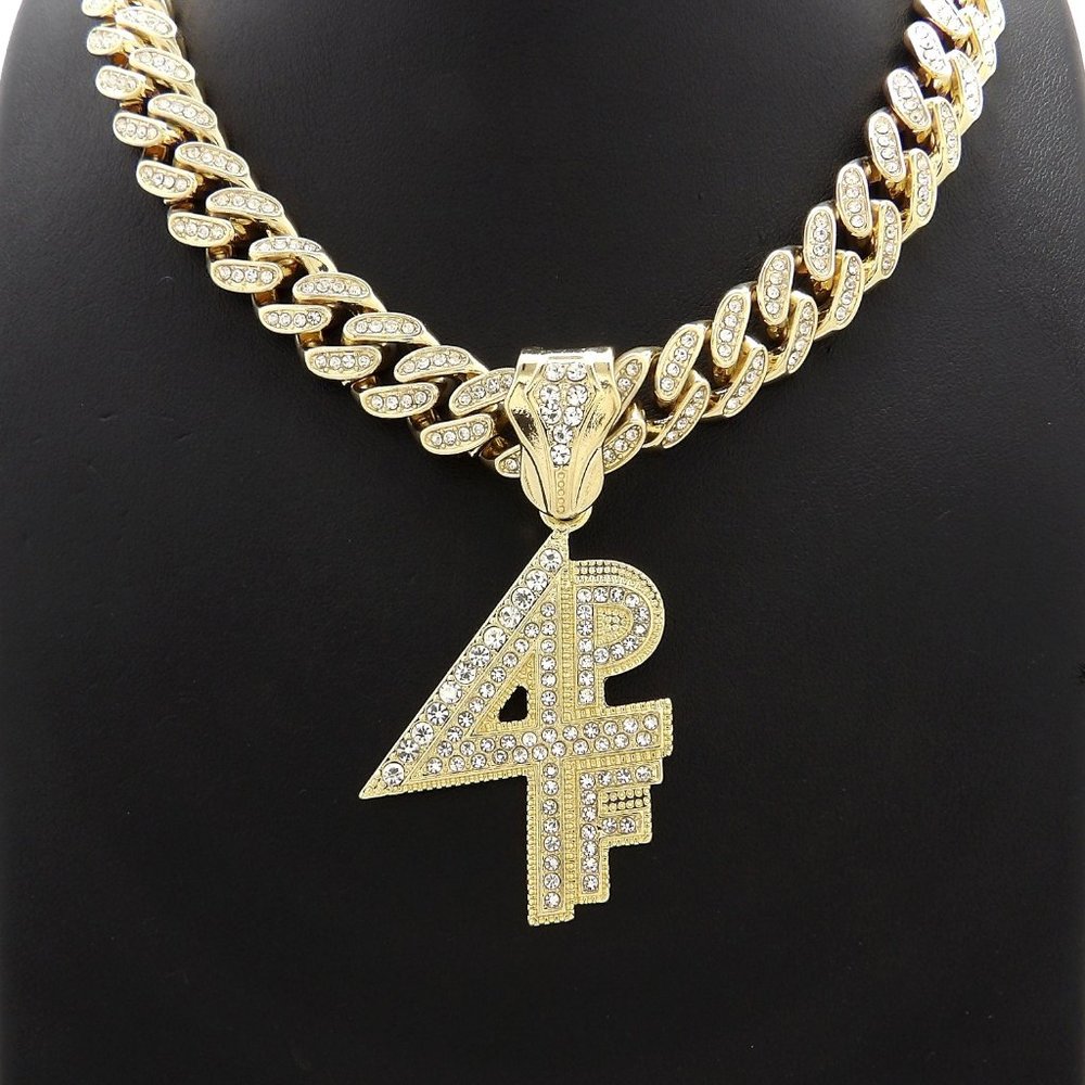 Lil Baby 4PF Pendant & Iced Cuban Choker Chain